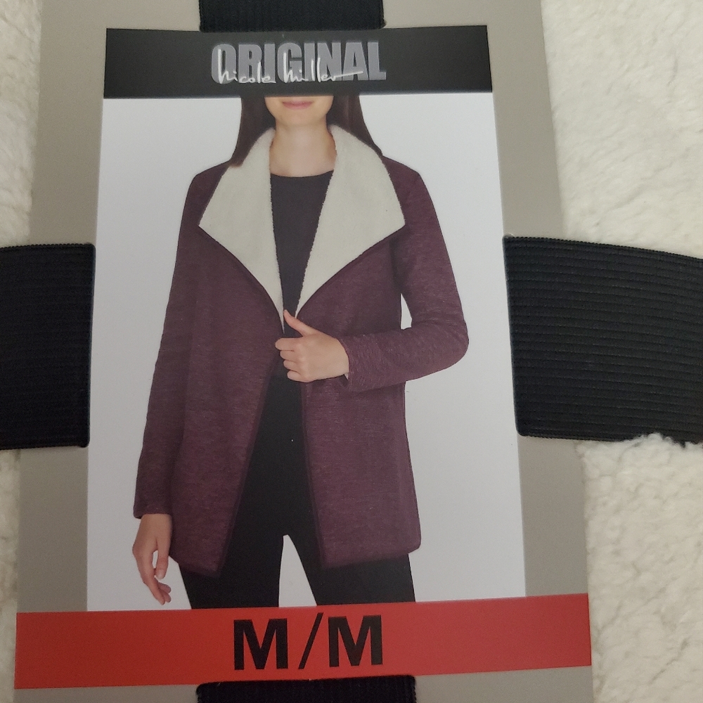 NWT Nicole Miller Original Plush Cardigan - M/M Pink Rose